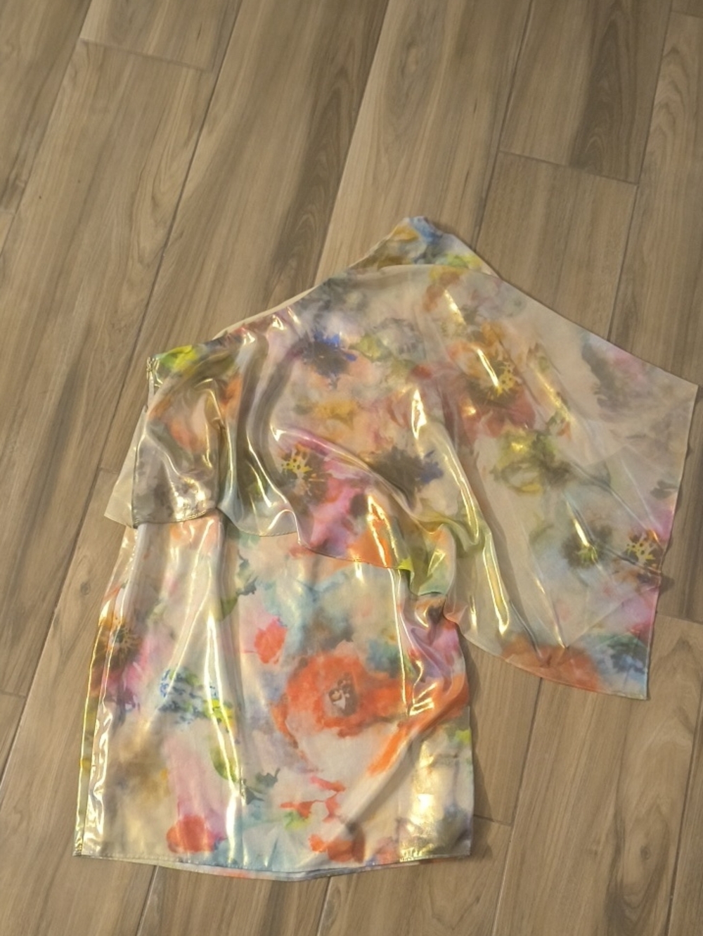 BNWT Holographic Ralph Lauren One Shoulder Cocktail Dress